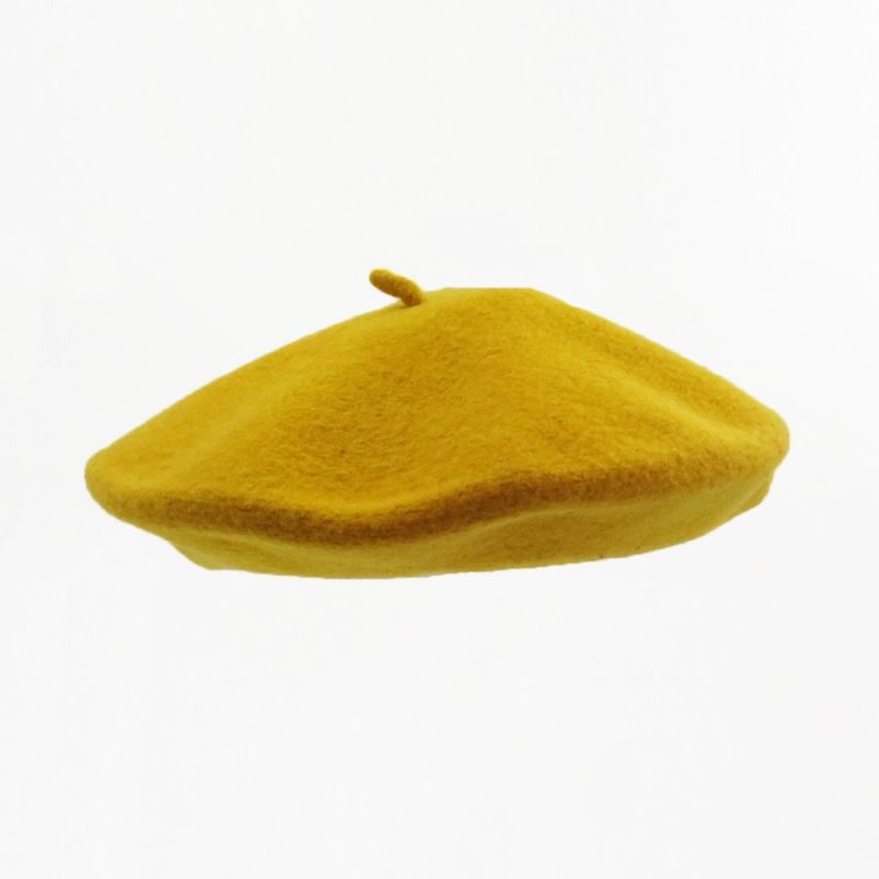 Mustard French beret wool