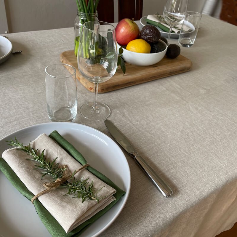 Natural Linen Tablecloth Setting