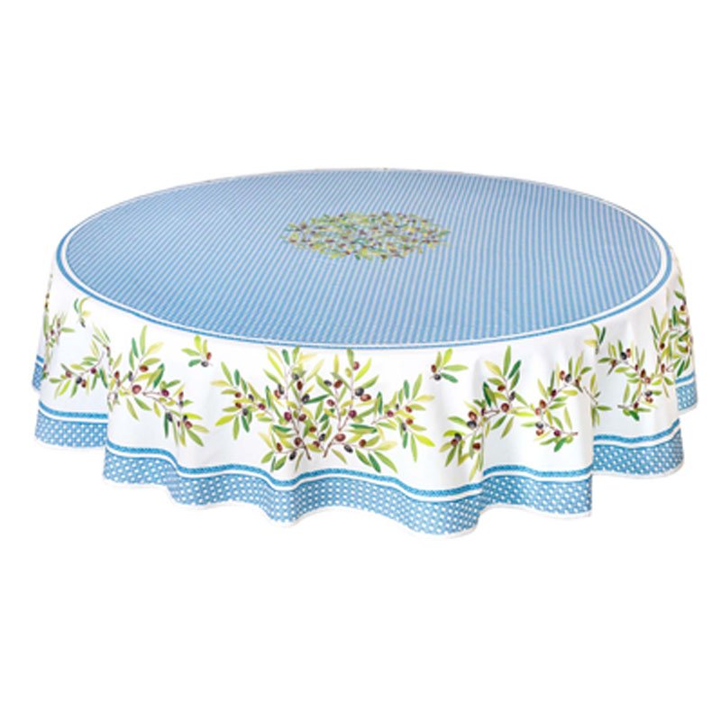 Nyons Azur Round French Tablecloth