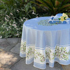 Nyons Azur Round Tablecloth with Napkins