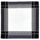 Black and white patterned napkin with decorative border