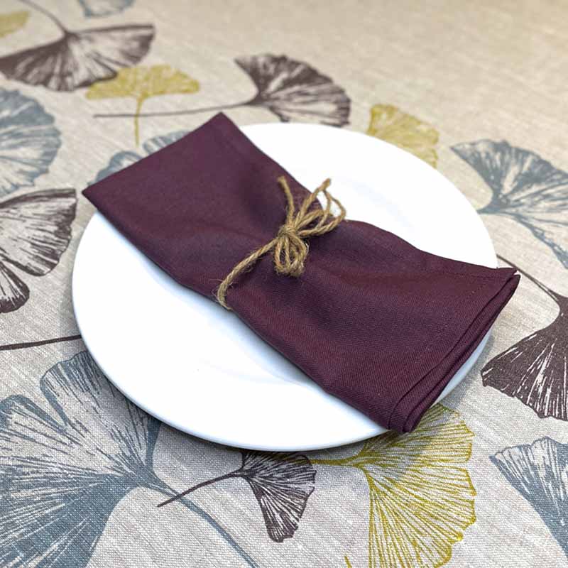 Purple Cotton Napkin on Ginkgo