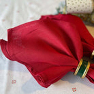 Red linen napkin