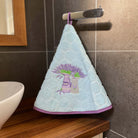 Round French Hand Towel Lavender Jugs Light Blue