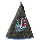 Round French Hand Towel Marine Grey