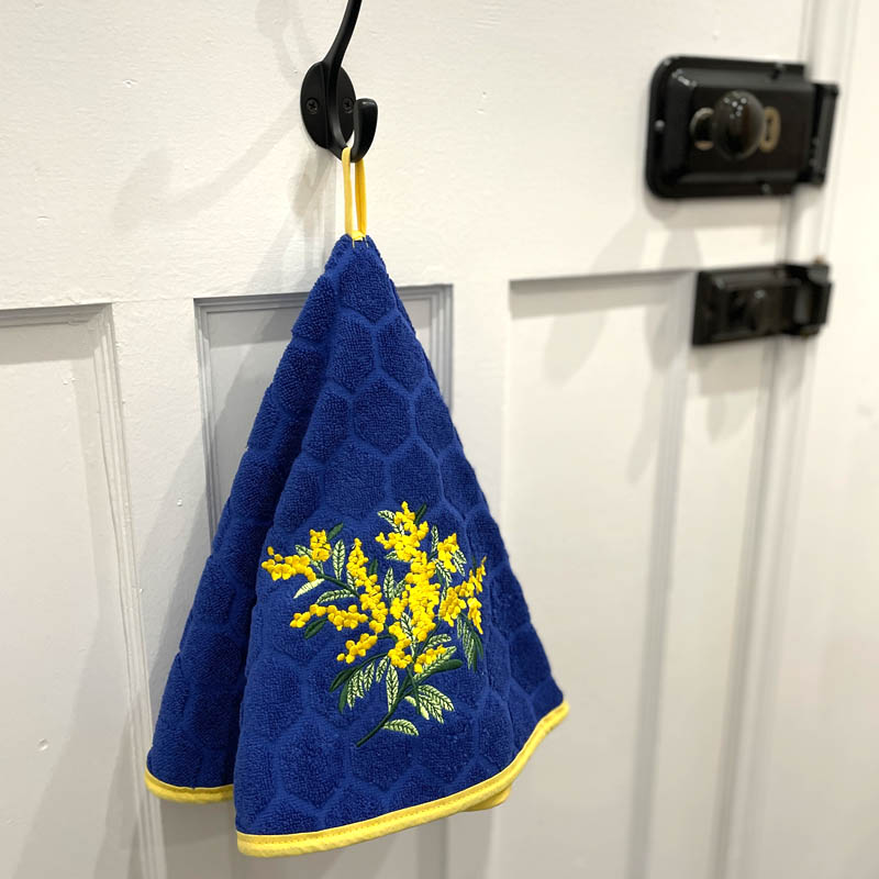 Round French Hand Towel Mimosa Dark Blue