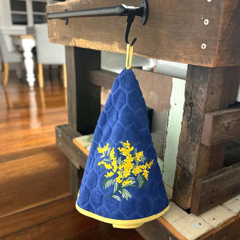 Round Hanging Hand Towel Mimosa Blue