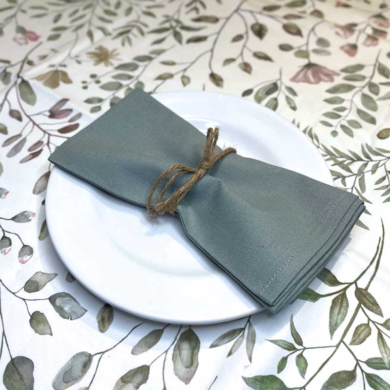 Sage Cotton Napkin on Jazmin
