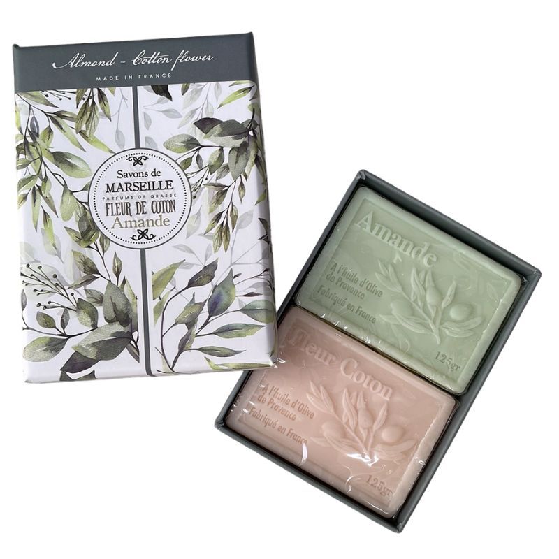 Savon de Marseille Gift Duo Almond Cotton Flower