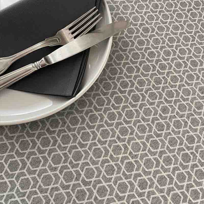 Slate Stain Resistant Jacquard Tablecloth