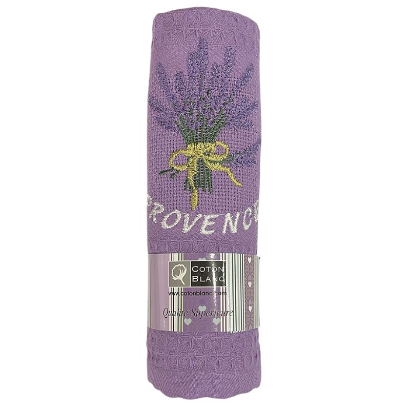 Waffle French Tea Towel Lavender Provence Purple