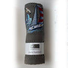 Waffle French Tea Towel Marine Grey