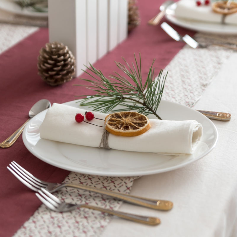 White Linen Napkin Hem