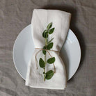 White Linen Napkin Hemmed