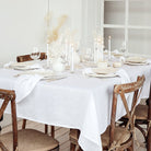 White Linen Square Tablecloth