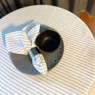 White black stripe linen circular table cloth