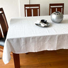 White black stripe linen tablecloth