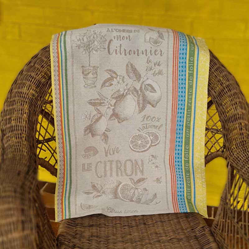 Zeste Citron French Cotton Tea Towel